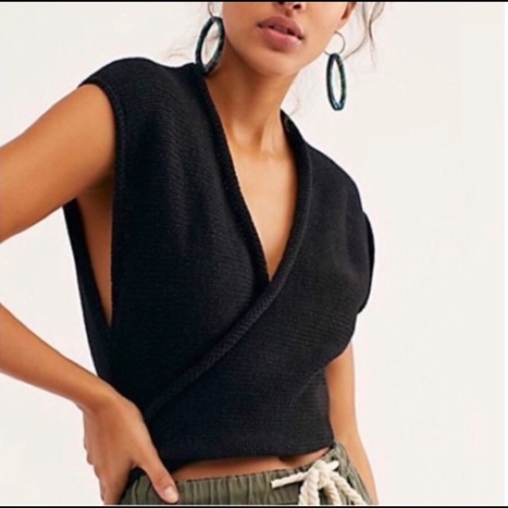 Free People Wish You Were Here Wrap Sweater